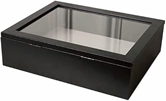 Muzilife 8x10 Shadow Box Picture Frame - 2.16" Interior Deep Wood & Glass Display Case Ready to Hang Memory Box Baby Sports Memorabilia, Wedding, Tickets, and Photos, Black