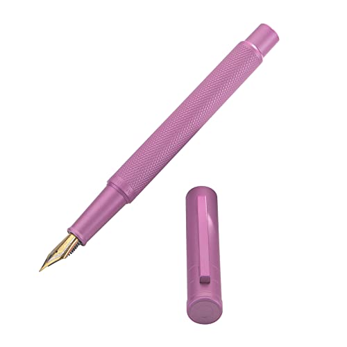 Image of Hongdian 1851 Pink Forest Fountain Pen Medium Nib, Classic Design with Converter and Metal Pen Case