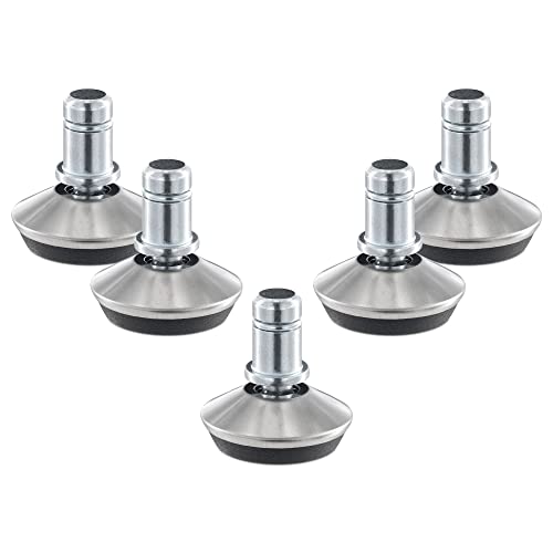 kwmobile Patas fijas para Silla de Oficina - Set 5X Tacos sin Ruedas para sillas de Escritorio Gaming con Base Anti arañazos - Perno Ø 10 mm - Plata