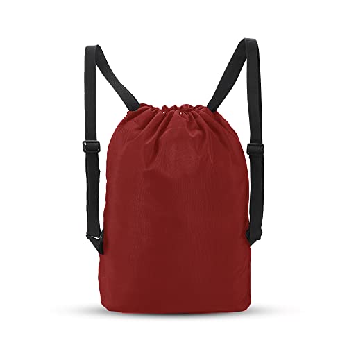 Image of DIVULGE Meteor Red 16 liters Polyester Drawstring bag, daypack Gym bag Rucksack Backpack With Zip Pocket