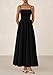 PRETTYGARDEN Women's Smocked Maxi Dresses 2025 Summer Beach Sundress Casual Spaghetti Strap Swing A Line Long Flowy Dress (Black,X-Large)