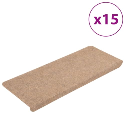 Alfombrillas de escaleras autoadhesivas para renovar el hogar en beige 4