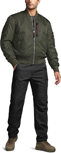 Image of CQR Men's Casual Bomber Jacket, Outdoor Fall /Winter Zip-Up Windbreaker, Water Resistant Padded MA-1 Flight Jacket with Pocket