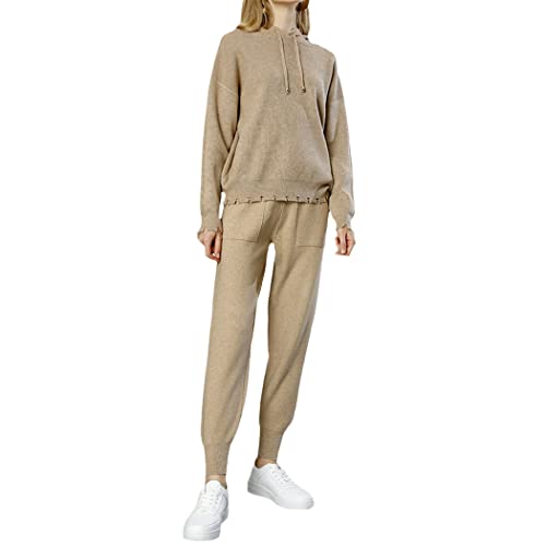 Survêtement à capuche chaud pour femme avec col roulé et pantalon carotte - 3