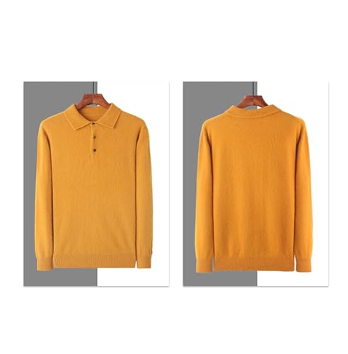 Men's Sweater Polo Neck Mink Cashmere Knitted Sweater Casual Loose Long Sleeve Pullovers2