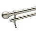 Bali Blinds 3/4" Ball Double Rod Set, 28-48", Satin Nickel