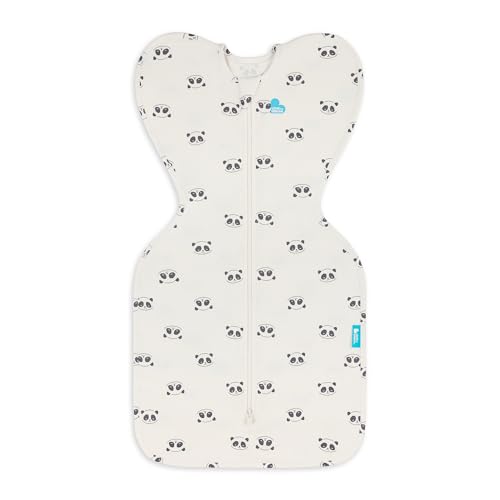 Image of Love To Dream Swaddle UP, Baby Sleep Sack, Twin Zipper For Easy Diaper Changes, Arms UP Position, Hip-Healthy, Lightweight & Breathable, Sleeping Bag, Moderates Temperature 24-27C, Medium, Panda 3-6M