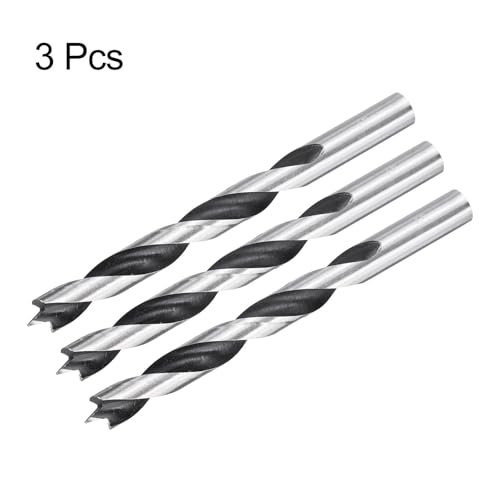 QUARKZMAN 3 Stück Zentrierspiralbohrer 9.5mm(3/8) Durchmesser Gerader Rundschaft Metrische Zentrierspiralbohrer Für Weichholz Hartholz Sperrholz Plastik Gummi Silberton