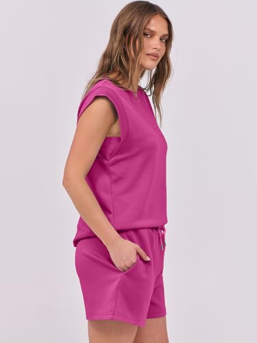 Image of ANRABESS Two Piece Sets for Women 2026 Summer Short Lounge Set Casual Beach Vacation Outfits Spring Sweatsuits Tracksuit