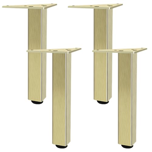 SZLXJMFL Oro, 4 Piezas Patas para Mesa Patas para Muebles Ajustables Ø25mm Patas de Muebles de Cocina y Bano Redondos Aleación de Aluminio 6-60cm Patas de Mesa Armario Sofá-30cm/11.8"