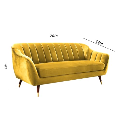 Image of Atticus 3+2 Seater Sofa Set for Living Room (Yellow Colour) Premium Fabric Sofa