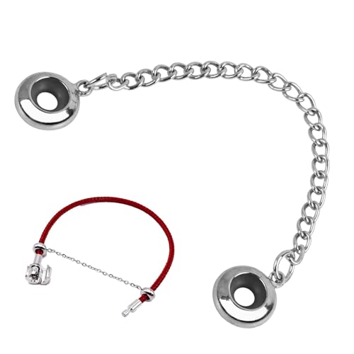 Jecdfs 1pcs Ciondolo distanziatore di sicurezza per Bracciali di Stile Europeo, Compatibile con Pandora, Biagi, Trollbeads, Chamilia - Lunghezza Catena 7.5 cm