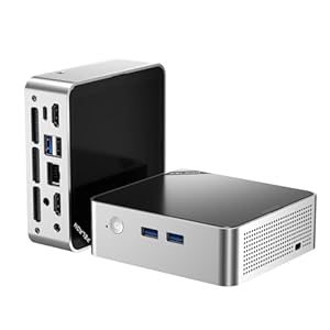 PELADN Mini PC, AMD Ryzen 4300U(bis zu 3.7GHz),8GB DDR4 RAM/256GB M.2 SSD, Mini Computers, WiFi6/BT5.3/Type-C/USB3.2/H... Triple-Display/Gigabit Ethernet für Business & Heimkino