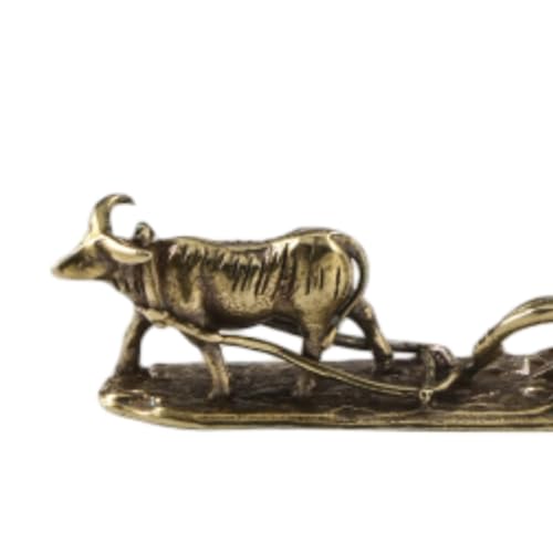 Figura de vaca de bronce miniatura para decoración miniatura 2