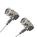 Remington Industries RG-188A Coaxial Cable Assembly with BNC (Male Right Angle) to BNC (Male Right Angle) Connectors, 50 Ohm Impedance, 25 ft Length
