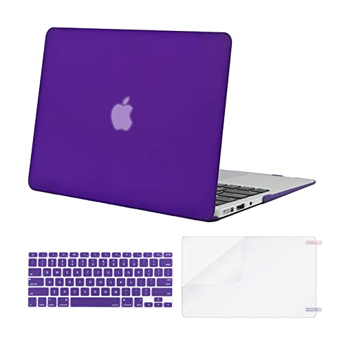 MOSISO Compatible with MacBook Air 13 inch Case (Models: A1369 & A1466, Older Version 2010-2017 Release), Protective Plastic Hard Shell Case & Keyboard Cover & Screen Protector, Ultra Violet