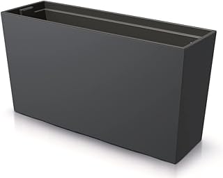 BirnePower Blumenkasten Blumenkübel Blumentopf Pflanzkasten Balkonkasten Matt Pflanzgefäß Middle 77cm x 41cm mit Pflanzeinsatz (Anthrazit Matt)