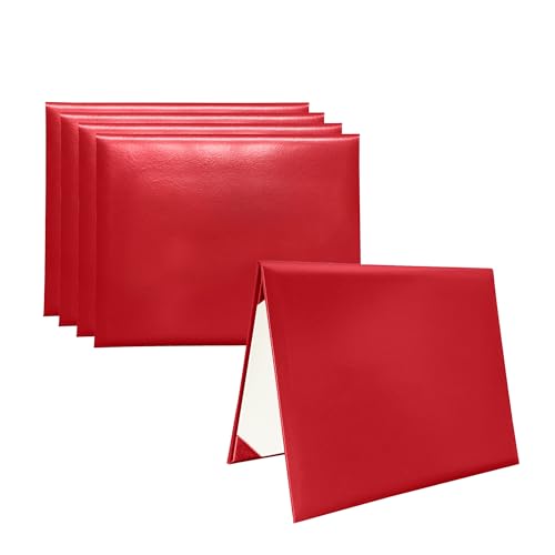 5 PCS Smooth Diploma Certificate Cover 8 1/2" x 11" Red
