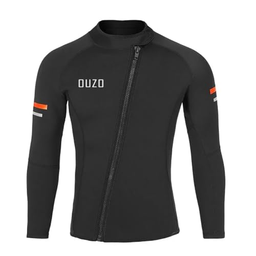 Top Muta in Neoprene da 1,5 Mm Per Uomini e Donne, Giacca in Neoprene con Chiusura Lampo Anteriore, Mantiene Caldo per Immersioni, Surf, Kayak, Nuoto e Subacquea,Men,XXL