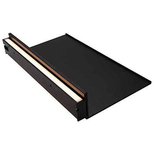 Étagères murales flottantes avec éclairage LED noir pour déco de salon