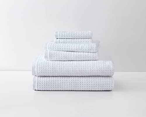 Tommy Bahama - Bath Towels, Highly Absorbent Cotton Bathroom Decor, Low Linting & Fade Resistant, Oeko-Tex Certified (Northern Pacific White, 6-Piece) by Tommy Bahama - Used condition - US$30.41