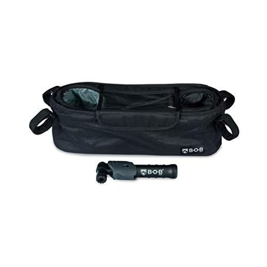 BOB Gear Deluxe Handlebar Console with Tire Pump for Single Jogging Strollers, Black