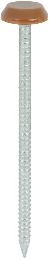 Polymer Headed Nails - A4 Stainless Steel - Clay Brown (Size 65mm - 100 Pieces)