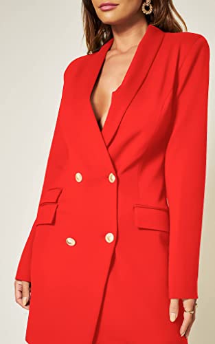 Image of UNIQUE 21 Women Luxe Stain Breasted Asymmetric Blazer Dress - Ladies Elegant Casual Work Office Events Blazer Dresses