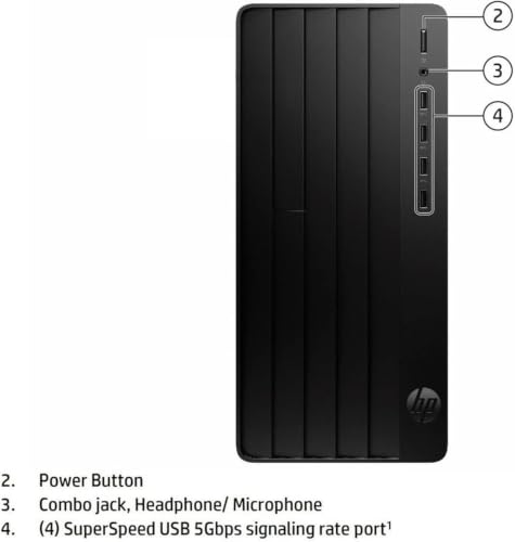 Image of HP Desktop Computer Tower PC, Intel i5-12500T 6-Core, 64GB RAM, 2TB SSD | Windows 11 Home, WiFi, Bluetooth, HDMI, Business Ready with Keyboard Mouse, Jet Black