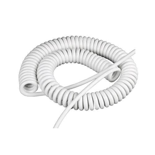 Cable de resorte, cable en espiral Resorte, cable Cable expandible en espiral de 3 núcleos y 2 núcleos 22AWG 18AWG 15AWG 13AWG 2,5 metros 5 metros 7,5 metros Cable de alimentación blanco Extensión en
