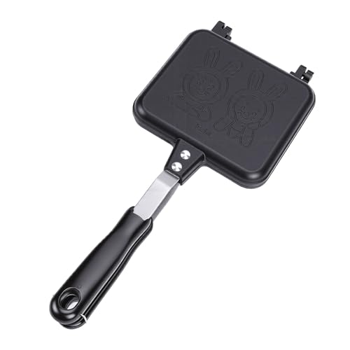 XUMIUZIY Opiekacz Do Kanapek Uroczy Wzór Królika Dwustronna Prasa Panini Do Kuchni Camping Użytku na Zewnątrz Aluminium 6,1 X 13,98 Cala