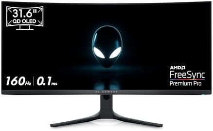 Alienware 34" (86.36 cm) Curved QD-OLED Gaming Monitor-AW3423DWF, WQHD 3440x1440 (DP Port:165Hz, HDMI:100Hz), HDMI, 2 xDP Port 1.4, 5 xSuperSpeed USB 3.2 Gen1, Audio Line-Out Port, Headphone-Out Port.