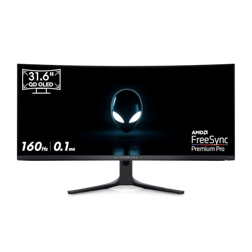Alienware 34" (86.36 cm) Curved QD-OLED Gaming Monitor-AW3423DWF, WQHD 3440x1440 (DP Port:165Hz, HDMI:100Hz), HDMI, 2 xDP Port 1.4, 5 xSuperSpeed USB 3.2 Gen1, Audio Line-Out Port, Headphone-Out Port.