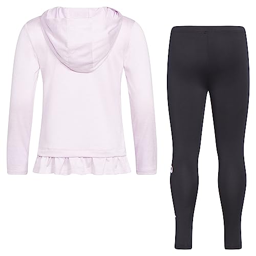 Image of adidas Girls 2-piece Long Sleeve Hooded Melange Tee & Legging Set
