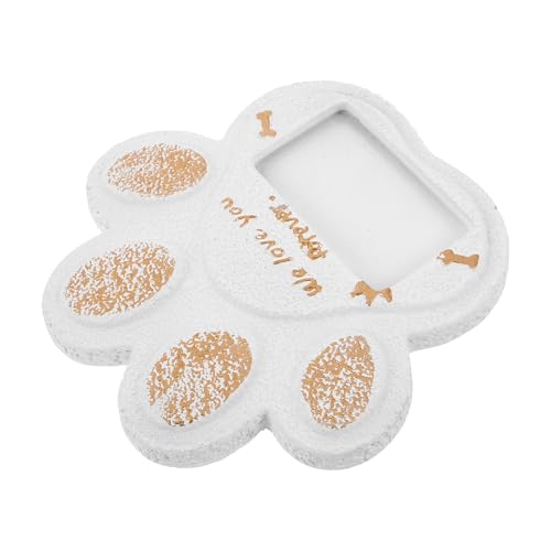 WEKAMOS Pierre Tombale Commémorative pour Chien en Métal Blanc 15 X 15 Cm, Stèle Funéraire Extérieure Résistante aux Intempéries, Plaque Souvenir pour Jardin et Espace Extérieur, Monument