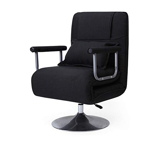 Preisvergleich Produktbild Ljings Hydraulischer Bürostuhl mit Rückenlehne, höhenverstellbar, Leinenstoff, Kinder / Jugendliche, Gaming-Liege mit Chrom-Basis, bequem, faltbar, schwarz