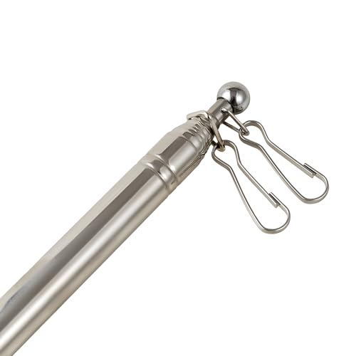 Qiuboluny 8.2FT Telescopic Handheld Flagpoles with Clips Portable Flag Pole Lightweight Extendable Tour Guide Stainless Steel Banner Flag Pole Pointer for Teachers with Anti-Slip Grip (Blue) - Thumbnail 5