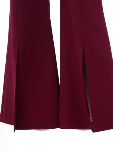 Pantalones de niñas elegantes corte recto con división sofisticada en tobillo 6
