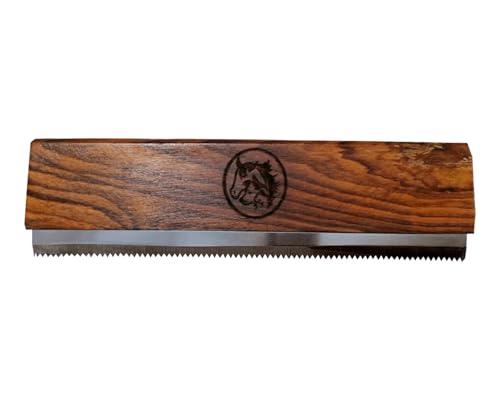 I.N Premium Original Deshedding Grooming Tools for Horse, Cats & Dogs Easy Ergonomic Wooden Handle Professional Brush Grooming Tool, Remove painlessly 95 Percent of Lose Hair Fur & Dirt (8 inch)