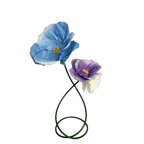 Blue Purple White Artificial Faux Flower Set Outdoor/Indoor Decor - 3D Waterproof Bendable Looking Fake Mixedcolor Flower Plastic Plants Floral Home Decor, Decoration for Party/Office/Hotel/Patio