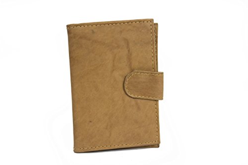 Leatherboss Credit Card Picture Holder with Snap Closure - Tan S 4" X 3"2