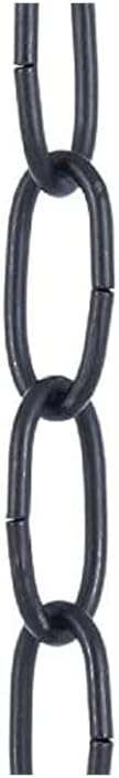 B&P Lamp® Satin Black Oval Steel Chain, 3 Ft. Length
