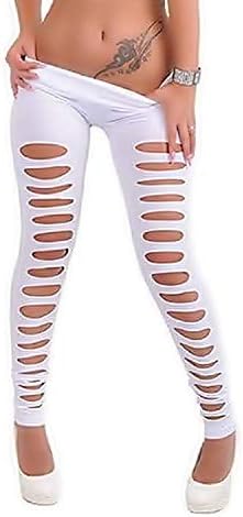 Leggings Strappato - Pantaloni Lunghi - Strappi - Donna - Ragazza -  Colorato - Tagli - Elasticizzato - Moda - Bianco - Idea Regalo : Amazon.it:  Moda