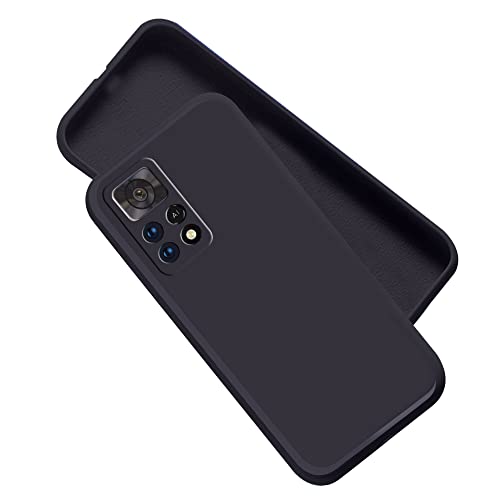 Image of A rtistque Liquid Silicone Matte Shockproof Flexible with Camera Protection Soft Back Cover Case for Mi Redmi Note 11 Pro /Pro Plus 5G - Black