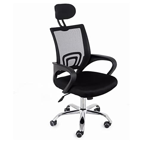Comfty Mesh Office Chair with Mid Back and Chrome Base, 39.73”-40.91”, Black Cover