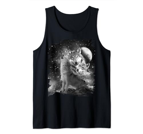 Schwarz-Weiß-Wolf-Familie, Wölfe heulen Tank Top Schwarz-Weiß-Wolf-Familie, Wölfe heulen Tank Top
