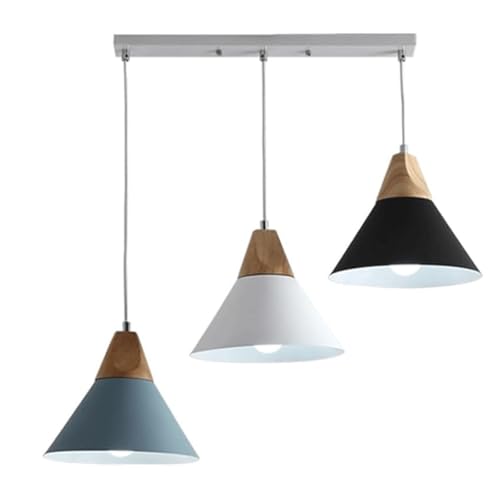 Luminaire de plafond nordique avec finitions bois pour salle à manger