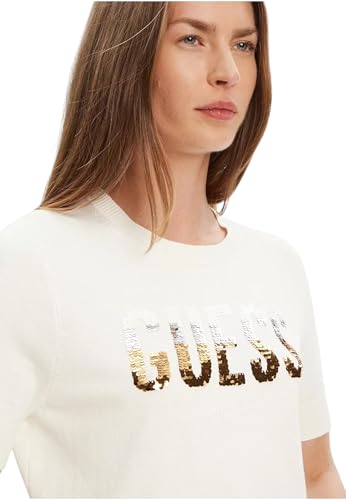 Guess Para Mujer. W5YR25Z2NQ2 Jersey Layla Blanco Roto (Xs), Casual, Viscosa, Manga Corta - 5