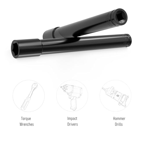 Image of 1 /2 Inch Drive by 24mm(15 /16 inch) Deep Impact Socket, Heat-Treated CR-V Steel 12 Inch Length, 6-Point Metric Sizes