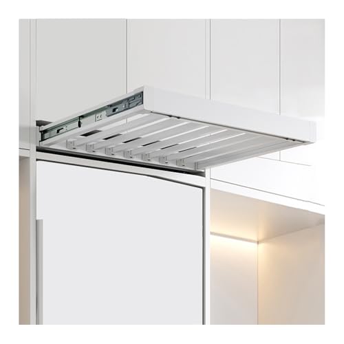 TMKDNNKG Cajón extraíble retráctil para Pantalones - Perchero, secador de Ropa Que Ahorra Espacio sobre la Lavadora (Blanco, 560-610 mm)